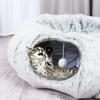 Winter New Arrival Plush Cat Tunnel Bed Foldable Two-in-One Round Warmth Pet Nest Thickened Cozy Cuddly Cat Hideaway