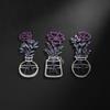 3 Pieces Metal Wall Art with Floral Arrangement Botanical Openwork