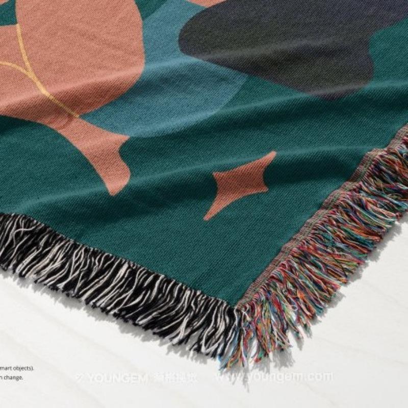 İskandinav Tarzı Polyester Duvar Halısı/Atkı Battaniye - Çok Amaçlı Dekor (130x180cm)