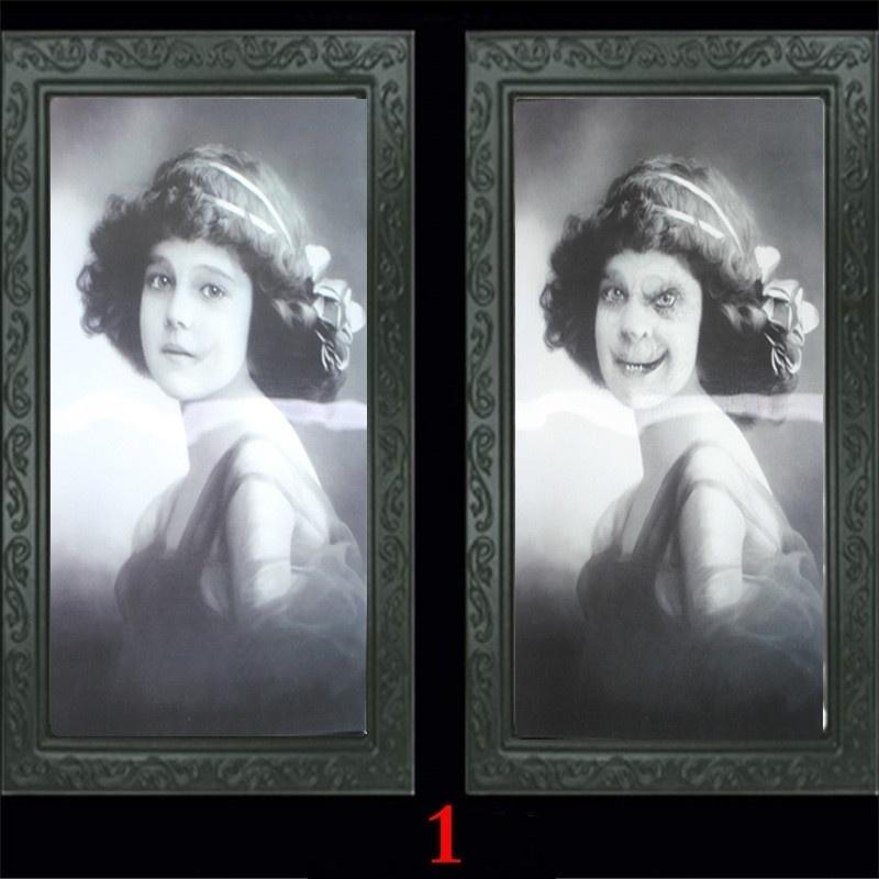 3D Changing Face Ghost Picture Frame Halloween Wall Decor Horror Hanging Prop For Haunted House Party Indoor Festival Decor
