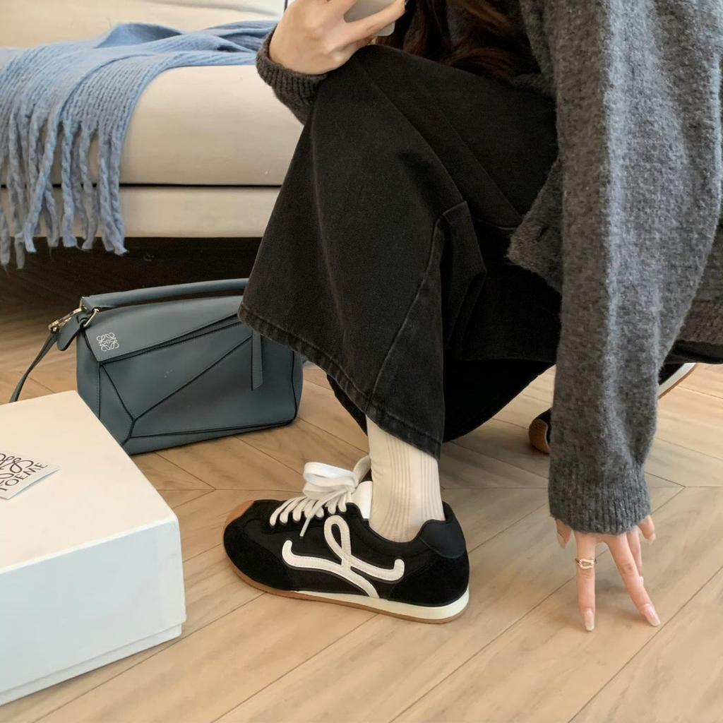 Cowhide version~ 2025 new leather matte ugly cute leisure sports women's shoes German training shoes women's platform Forrest Gump shoes