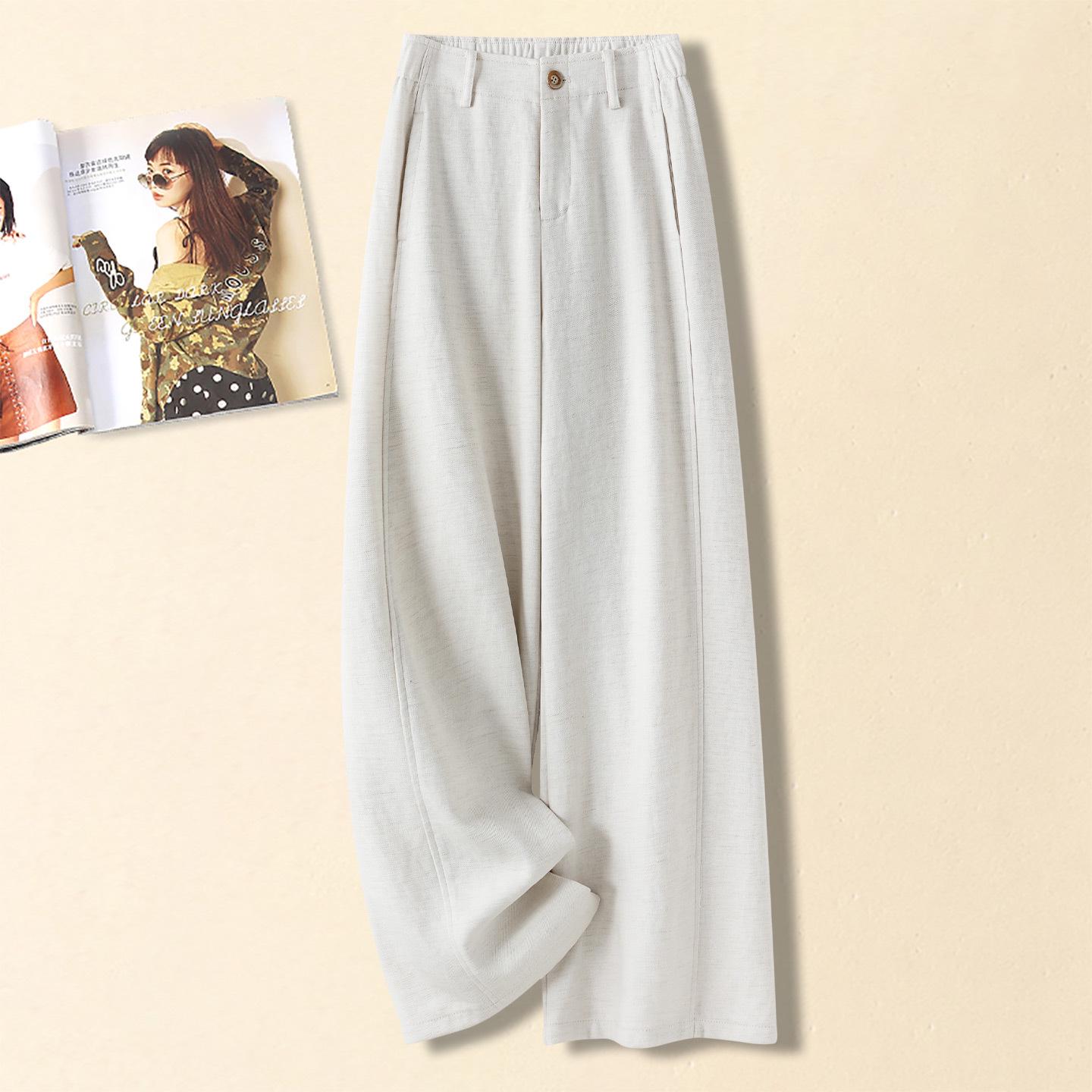 Women s Tencel Linen Slimming Wide-Leg Pants with Elastic Waist - Spring 2026 Arrival 29