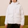 Fila Fusion Letter Zipper Hooded Long Sleeve Windproof Warm Down Jacket Women Outerwear Standard-White T11W316904FWT