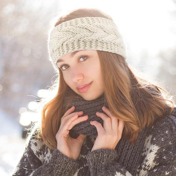 New Wool Knitted Wide-Brim Ear Protection Headband - Plush, Thickened, and Fashionable for Warmth and Comfort.