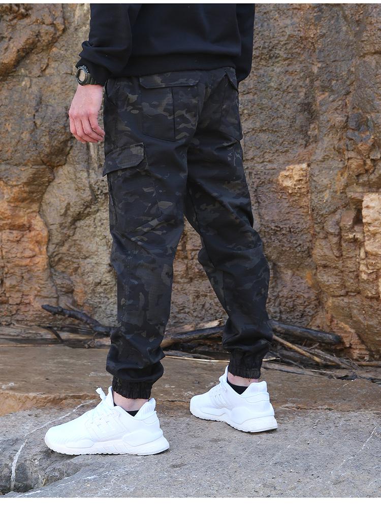 Men's Slim Fit Military Camouflage Tactical Joggers - Multi-Pocket Outdoor Training and Workwear Pants for Spring and Autumn