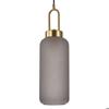 Lampe cylindrique en suspension en verre fumé mat Ø13 cm et 150 cm de cordon en tissu
