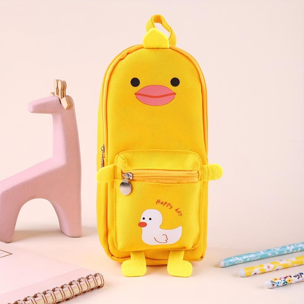 Large Capacity Cute Cartoon Animal Pencil Case - Durable Oxford Cloth  Suitable for Students and Daily Office Supplies