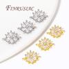 18K Gold Plated 2 Hole Separators For Beads,Inlaid Zircon Beads Separators For Bracelets DIY Jewlery Making Supplies