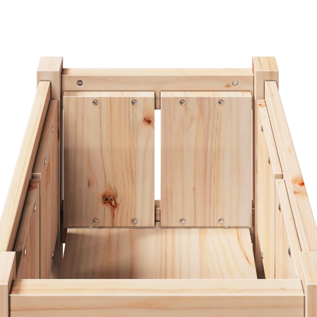 Garden Planter Natural 40 X 40 X 70 Cm Solid Pine Wood