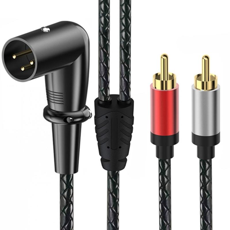 3Pin Male To 2RCA Male Splitter 3Pin To 2RCA Stereo Patching Sound Cable Interconnect Duplicator Cable Adapter