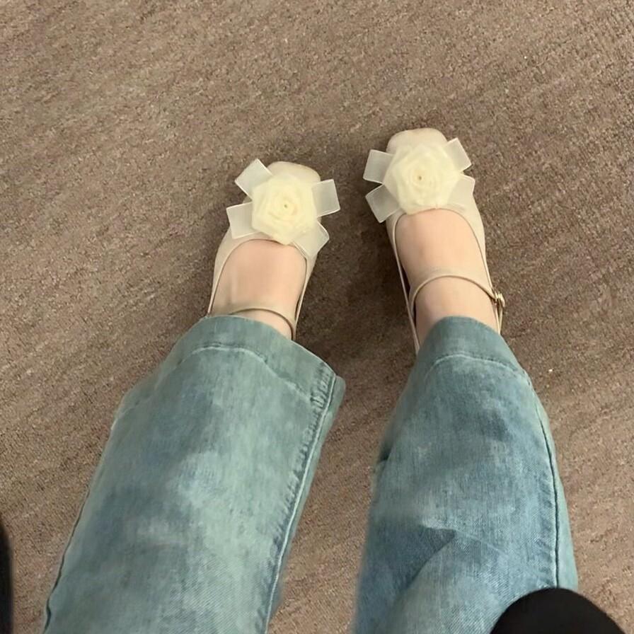 

Light mouth single shoes female low heel spring and autumn retro suede gentle fairy style French temperament thick heel Mary Jane 34 абрикосовый