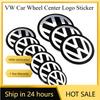 2025 Hot Volkswagen 4Pcs 45mm 56mm 60mm 65mm 70mm 75mm 90mm Car Wheel Center Logo Sticker Emblem Rim Caps Hub Cover Badge Decal