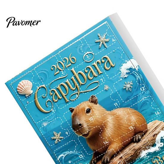 Novelty Gift for Capybara Lovers 2026 Christmas Advent Calendars, 24 Days Countdown with Creative Desk Accessories Cute 2D Hanging Ornaments, Holiday