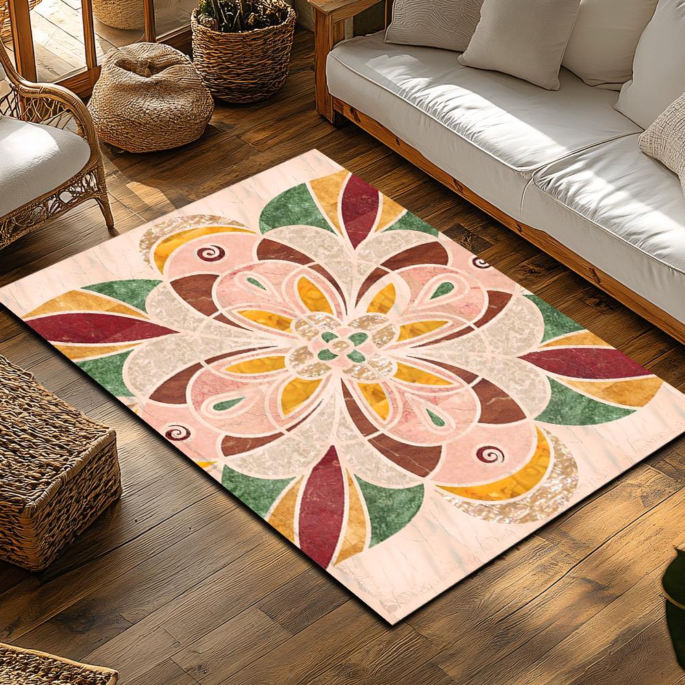 Elegant Persian Carpet Pattern Area Rug Non Slip Doormat Indoor Outdoor Floor Mat Home Decor Living Room Bedroom Entrance Mat