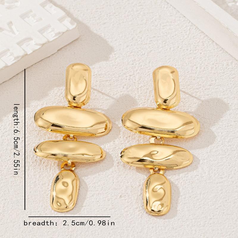 2026 Overdreven Retro Gouden Kleur Emaille Druppel Glazuur Wijnrood Stiksel Metalen Oorbellen Metalen Sieraden