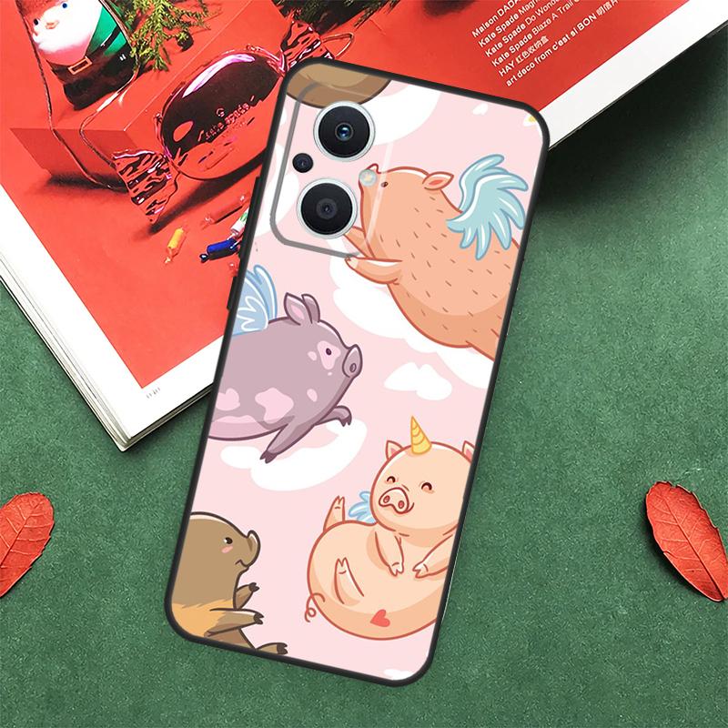 cute pig Case For OPPO Reno 7 8 Lite 8T 10 11 12 13 Pro 12F 13F 14F OPPO Find X8 X6 X5 X9 Pro Cover