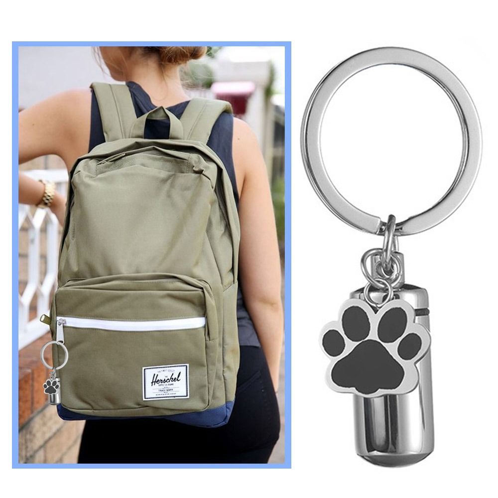 

Titanium steel Ashes Keyring Cylindrical Pet Memorial Durable Pet Souvenir Cat