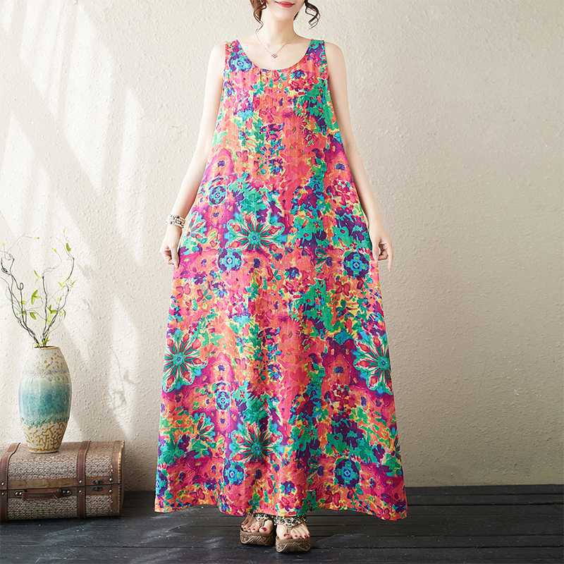 

Летнее платье без рукавов, жилет, платье-халтер M оранжевый