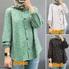 2025 New Women's Muslim Floral Shirt with Fashion Puff Sleeves
