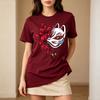 Japanese Fox Mask Tee Red Flower Art Print Unisexs Casual Short Sleeve T Shirt Unisex 100Cotton Harajuku Oversized Tee