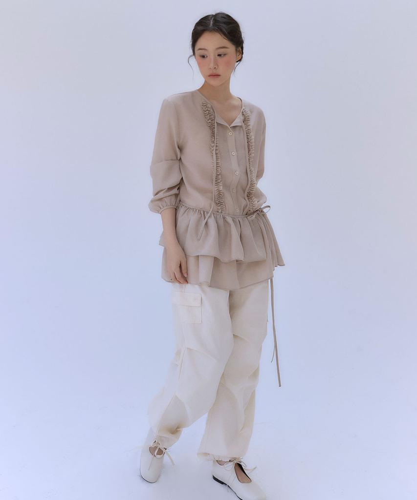 OURO Cotton Pocket Jogger Pants [ Ecru ]
