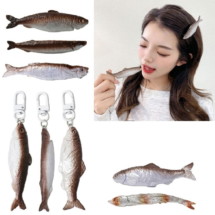 Simulated Salted Fish Hairpin Hair Clip Headwear Headdress Creative Keychain
