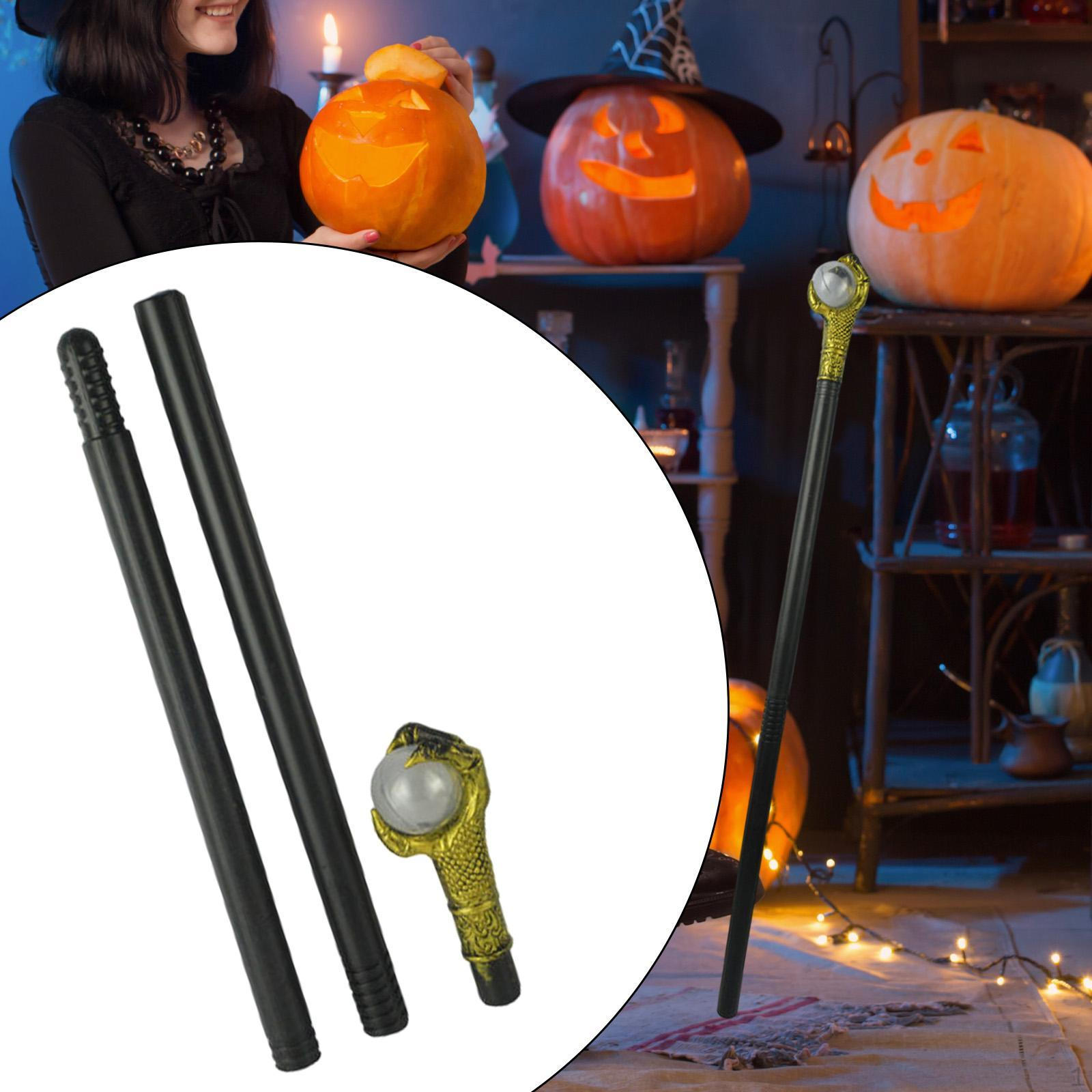 

Halloween Cane Props Pretend Play Accessory for Festivals Cosplay Stage Show Gold