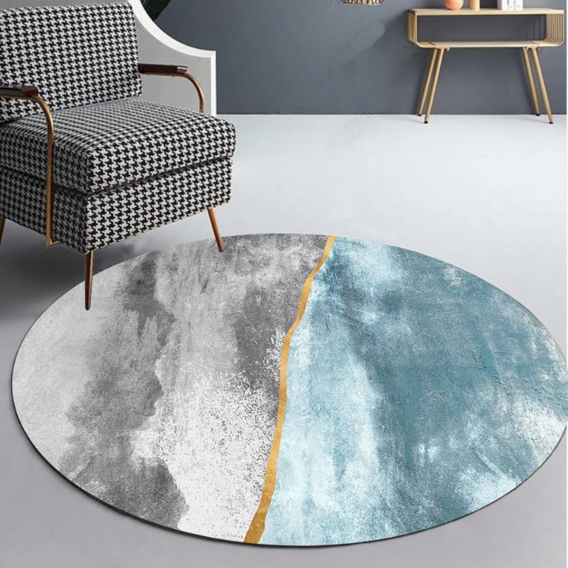 Nordic Light Luxury Round Carpets Modern Living Room Decoration Rugs Large Area Bedroom Decor Bedside Carpet Simple Lounge Rug
