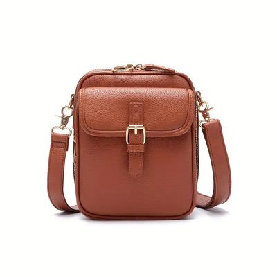 Unisex Postman Crossbody Bag, Leather Retro Casual Large-capacity Single-shoulder Bag for Storing Mobile Phone Case