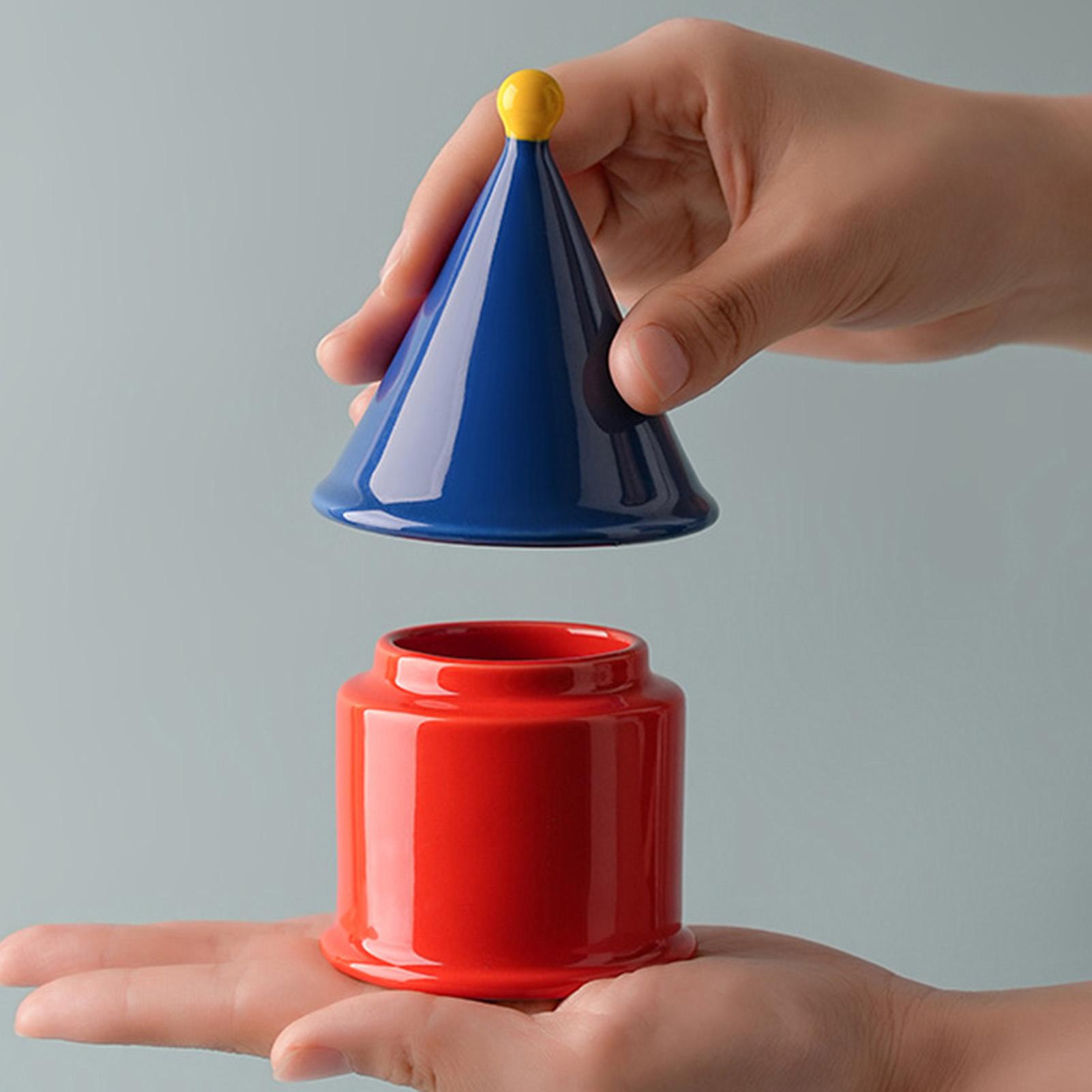 Ceramic Toothpick Holder with Lid Bright Color Toothpick Box Home Art Decor for Offices Clubs Bars KTV Cafes Hotels