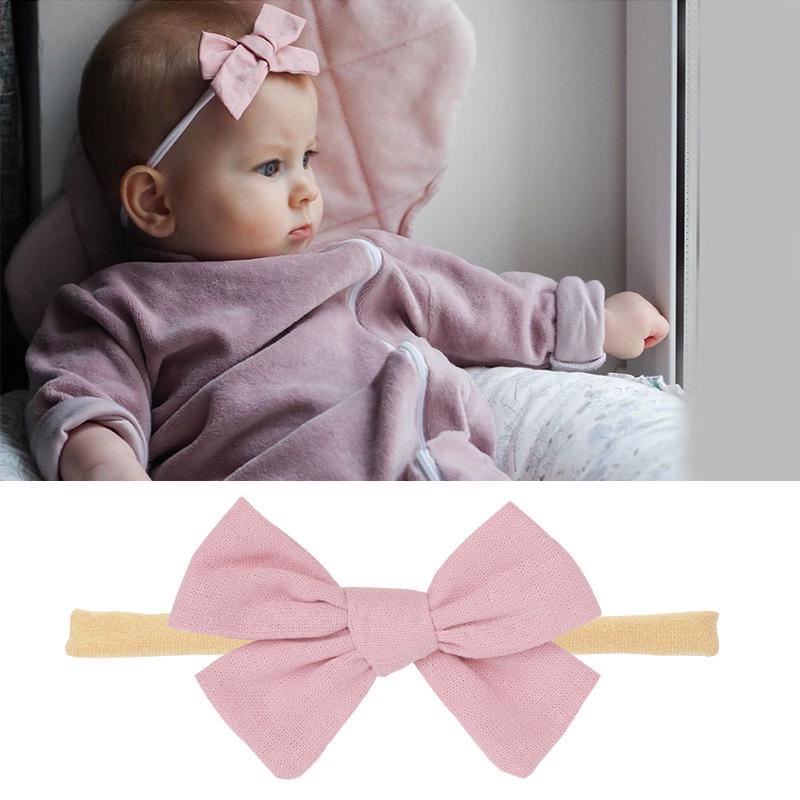 Baby-Stirnband-Set aus Nylon und Baumwolle: Stirnbänder mit Schleife und Leinen in Geschenkbox.
