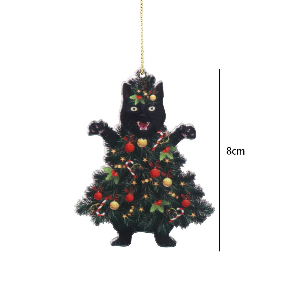 Decorative Xmas Black Cat Pendant Acrylic Black Cat Car Pendant  Festival Party