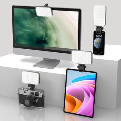LED Fill Light with Adjustable Bracket Super Bright Compact Portable Rechargeable Clip Fill Light Selfie Light with Soft Diffuser