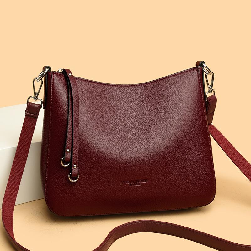 Explosive Pure Leather Bag, New Fashionable and Versatile Leather Women's Bag, Single Shoulder Crossbody, Hand-held Crossbody Bag