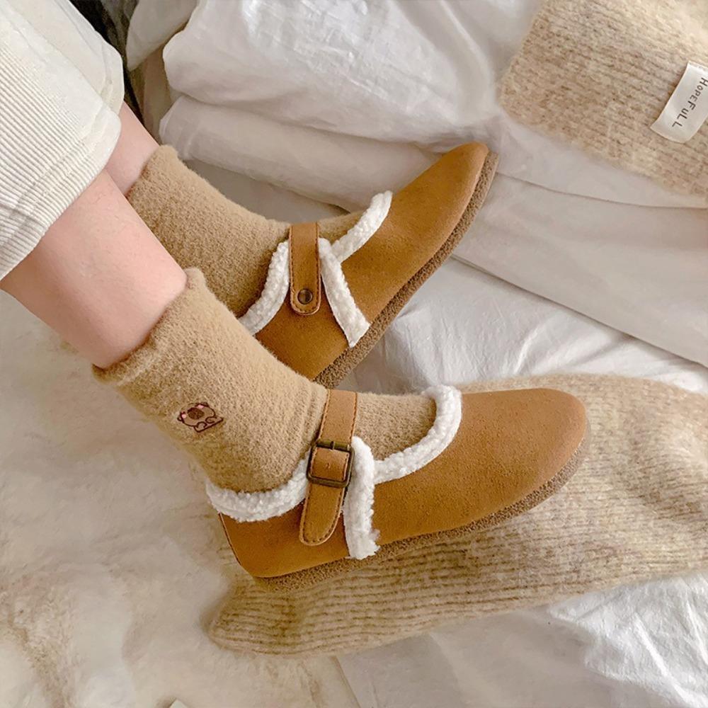 Tykk Gulv Sove Sokk Lue Capybara Midtsokker Fritidssokker Vintersokker Høst Vinter