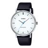 Quartz Men's Watch MTP-VT04L-7E White with Black Leather Strap (International Model)