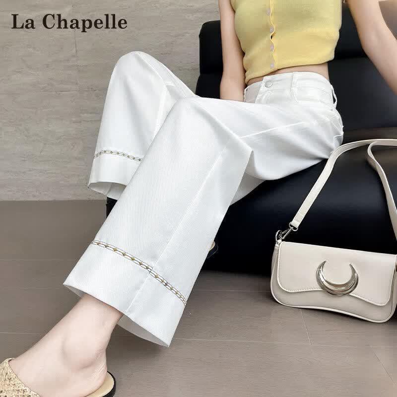 La Chapelle Women s High-Waist Lyocell Blend Cropped Straight Jeans S