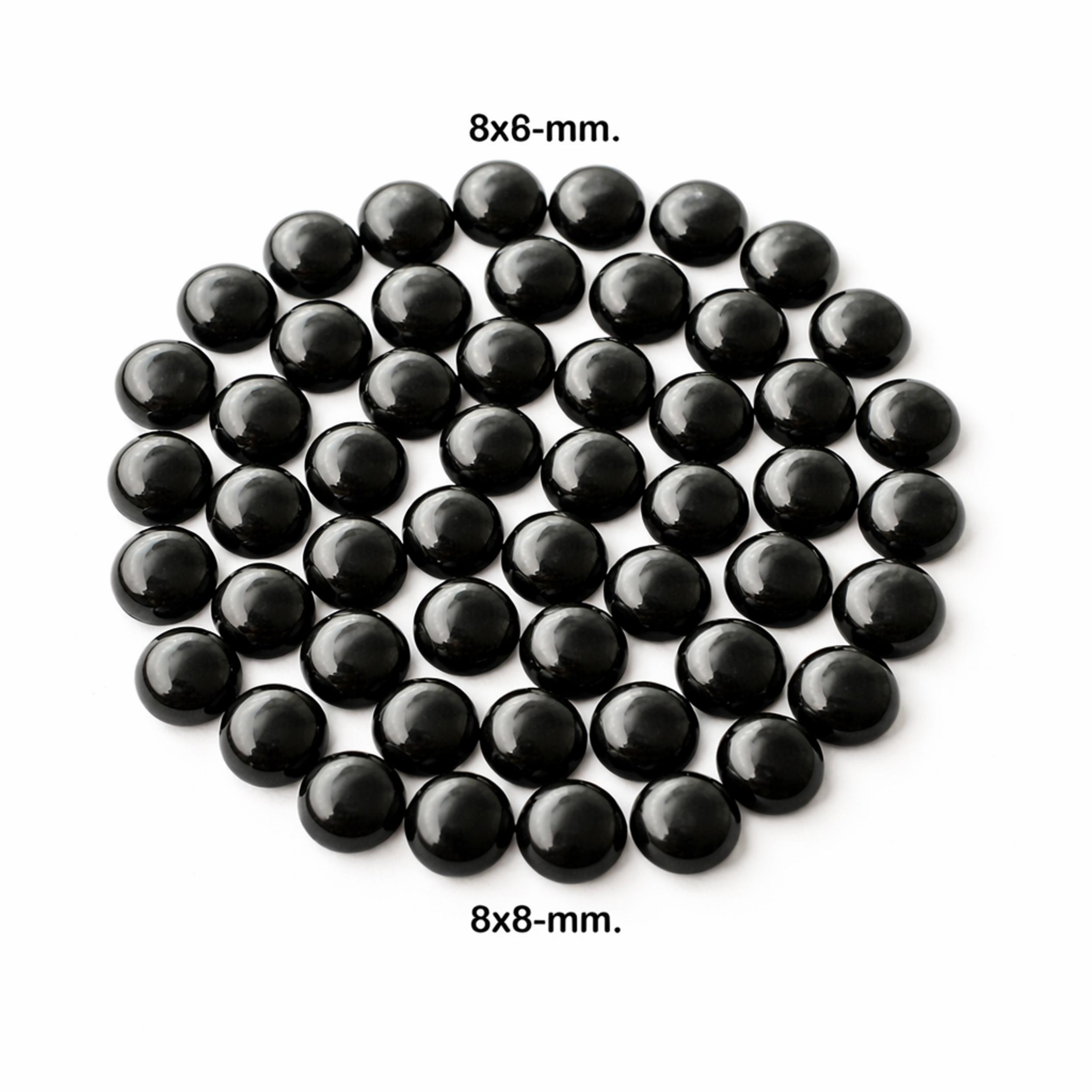

Natural Black Onyx Round Cabochons – 8x8 mm Smooth Flat Back Gemstone Lot for Jewelry Making 1 Piece чёрный