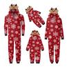 Weihnachts-Familien-Partner-Pyjama-Set Elch Schneeflocken-Druck Langarm Loungewear Ganzkörper-Jumpsuit für Weihnachtsfeiertage und Familientreffen