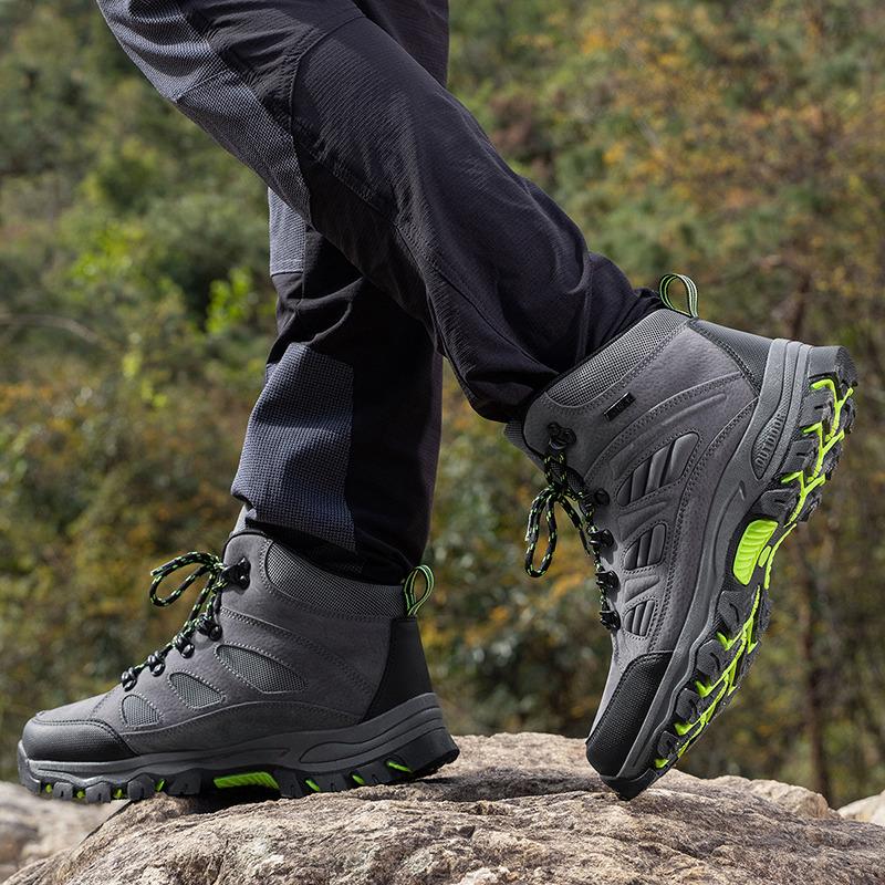 Hot Sale Fashion Gray Men's Hiking Sneakers Unisex Breathable Non-slip Trekking Shoes Size 36-46 Outdoor Travel Sport Shoes Men
