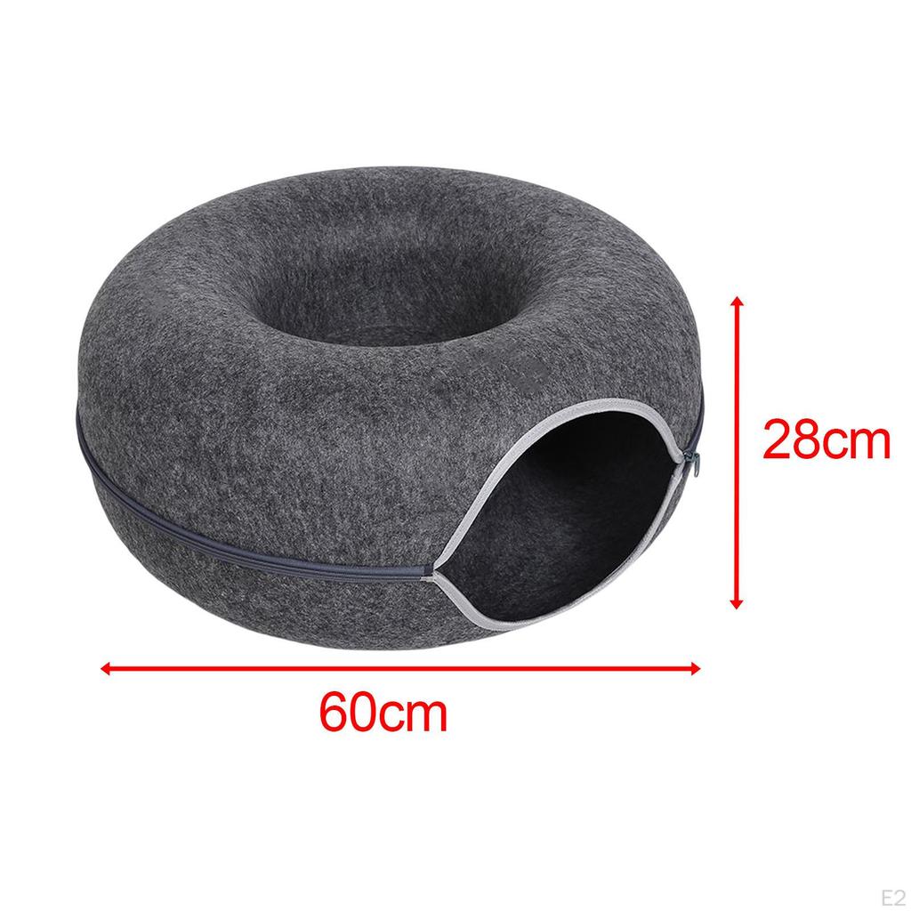 Cave for Cat Zipper Save Space Scratch Resistant Washable Kitten House Nest Removable 60x60x28cm
