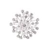 Women Brooch Snowflake Shape Rhinestone Faux Pearl Decor Anti-slip Wear-resistant Suit Coat Collar Hat Scarf Decoration