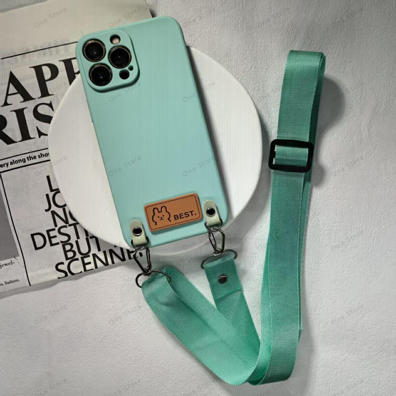 

Reno12F Reno13FS Crossbody Necklace Lanyard Liquid Silicone Case For Oppo Reno 12 13 14 FS 4G 5G Strap Cord Cover On 12F 13F 14F For Reno 12 5g&Case & Strap