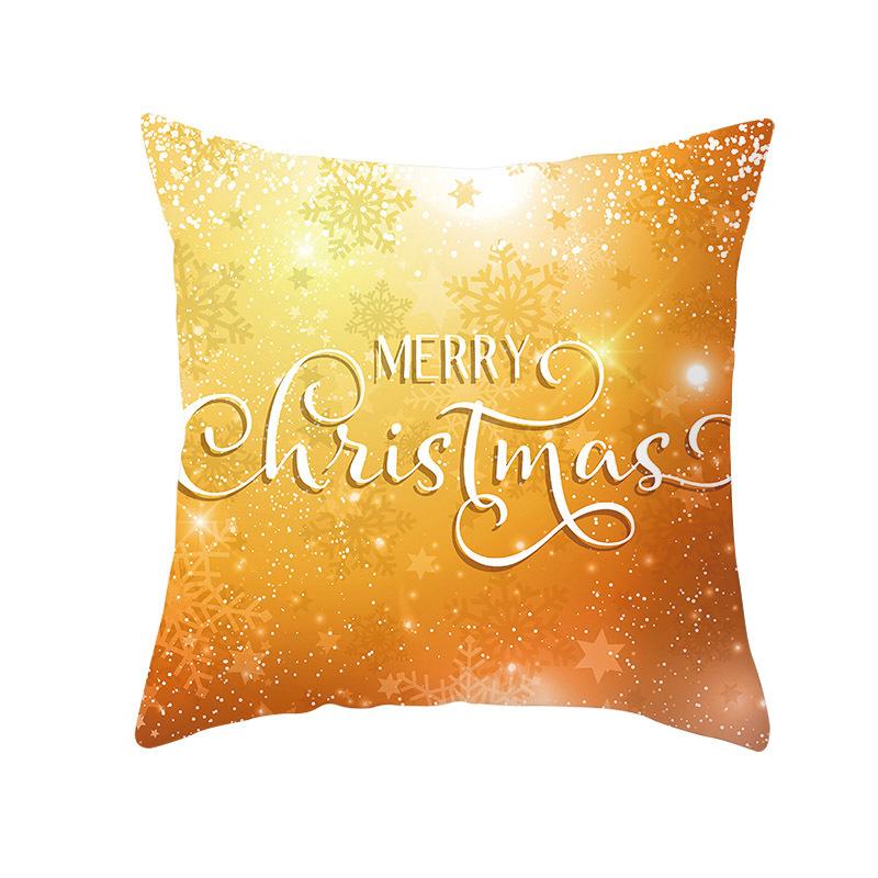 New Christmas Golden Ball Bell Pillow Cover Sofa Car Office Seat Cushion  Gold Series  Holiday Home Decoration