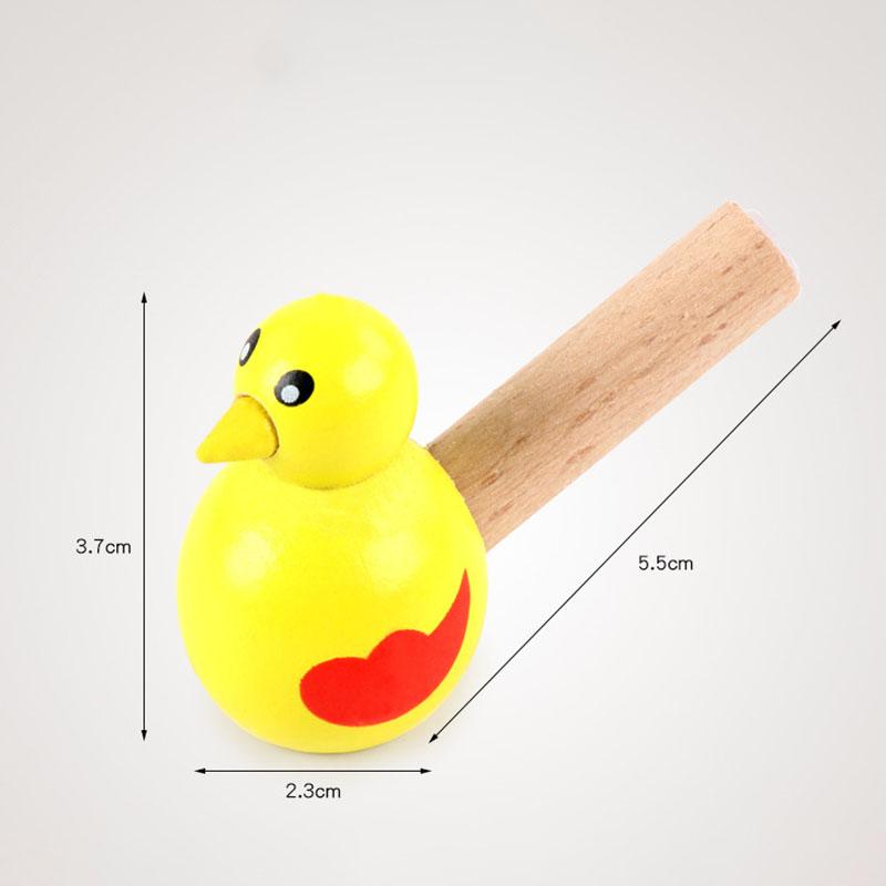 1PC Cartoon Bird Whistle Musical Instrument Toy Kids Early Learning Playthings Wooden Music Toy Educational Games Ideal for Children Bath Toy