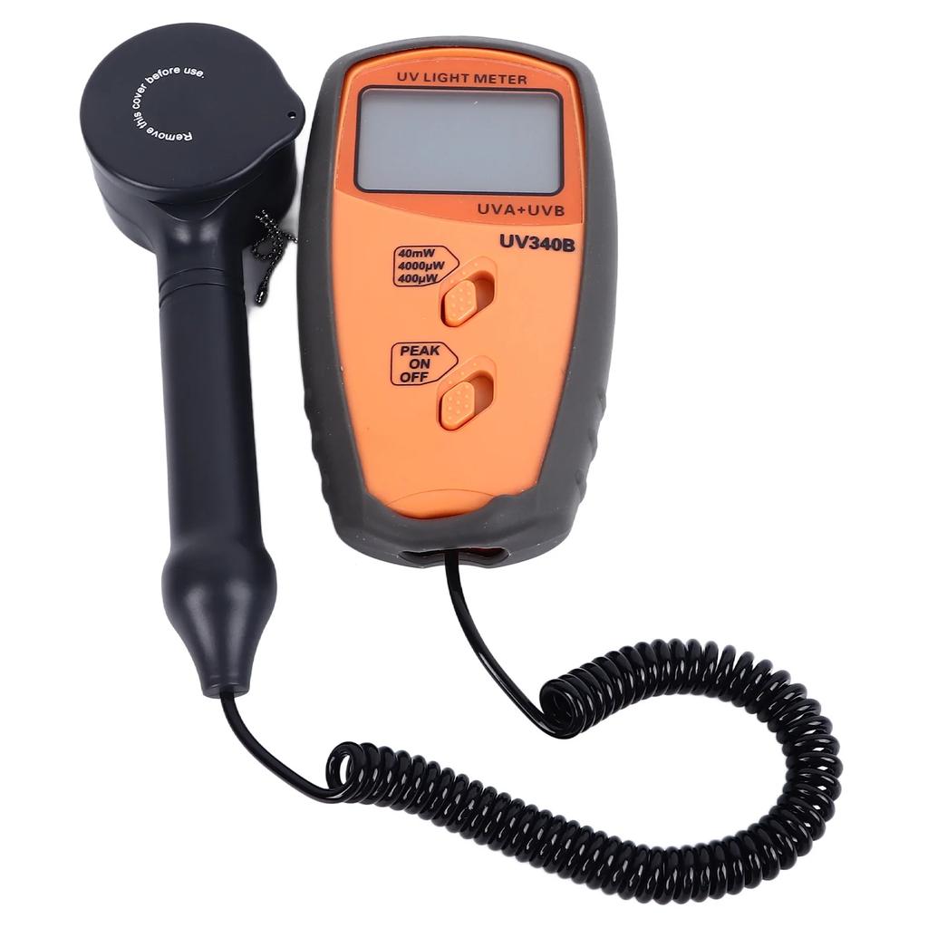 UV-Lichtmessgerät Tester für UVA UVB 290-390nm, 3 Messbereiche 0-40mW/cm² mit LCD-Anzeige