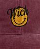 Wig Smile Stonewashed Ball Cap - Burgundy