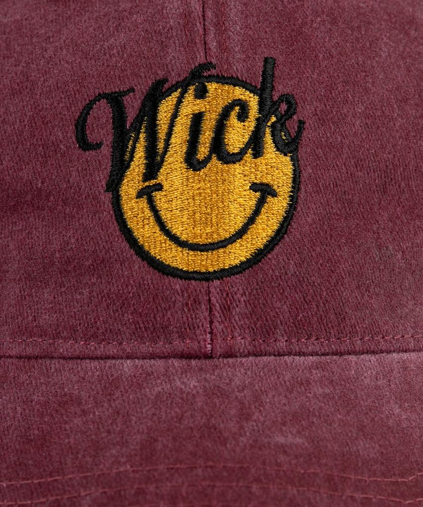 Wig Smile Stonewashed Ball Cap - Burgundy