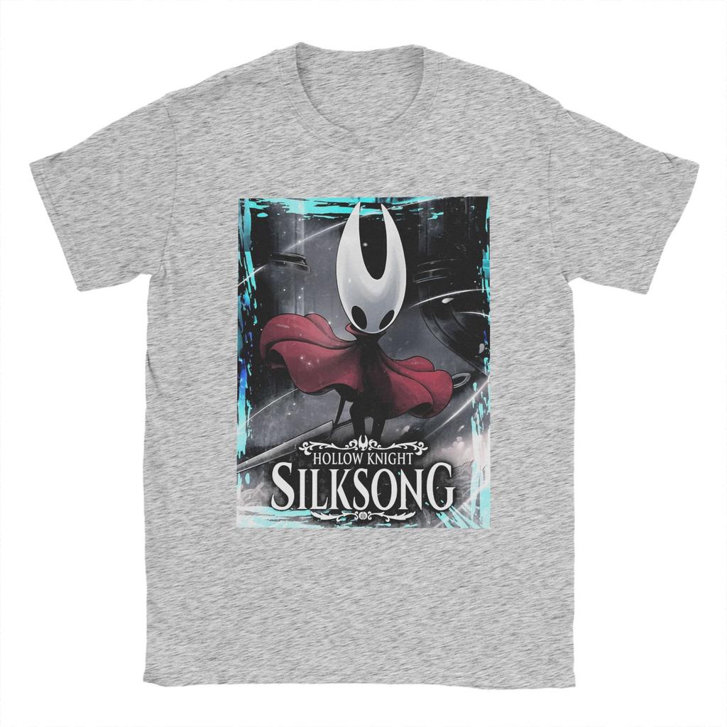 Men's T-Shirts Hollow Knight Silksong Vintage Cotton Tees Short Sleeve  T Shirts Crewneck Clothes Graphic