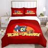 3pcs Tom & Jerry Design Printed Quilt Set - Soft and Comfortable Quilt Cover for Bedroom, Guest Room and Dormitory Decorative Bedding Set 1 Duvet Cove